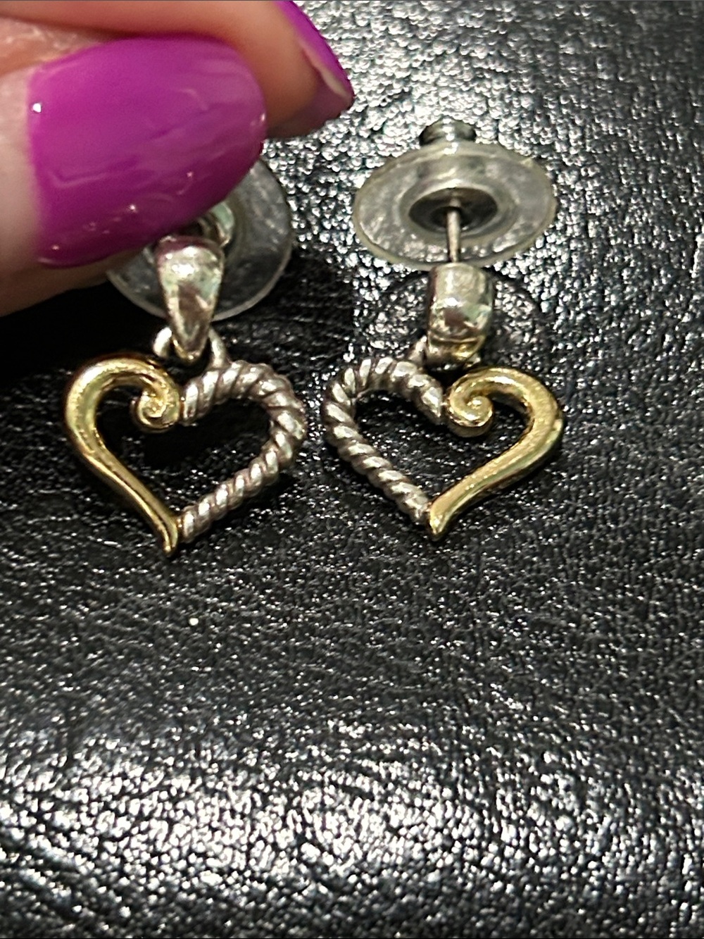Brighton Kindred Heart Two-Tone Heart Drop Earrings - Gold & Silver
